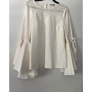 1. State Women's Dramatic‎ Bell Sleeves Tie Boat Neck Cotton Blend Top Fairycore
